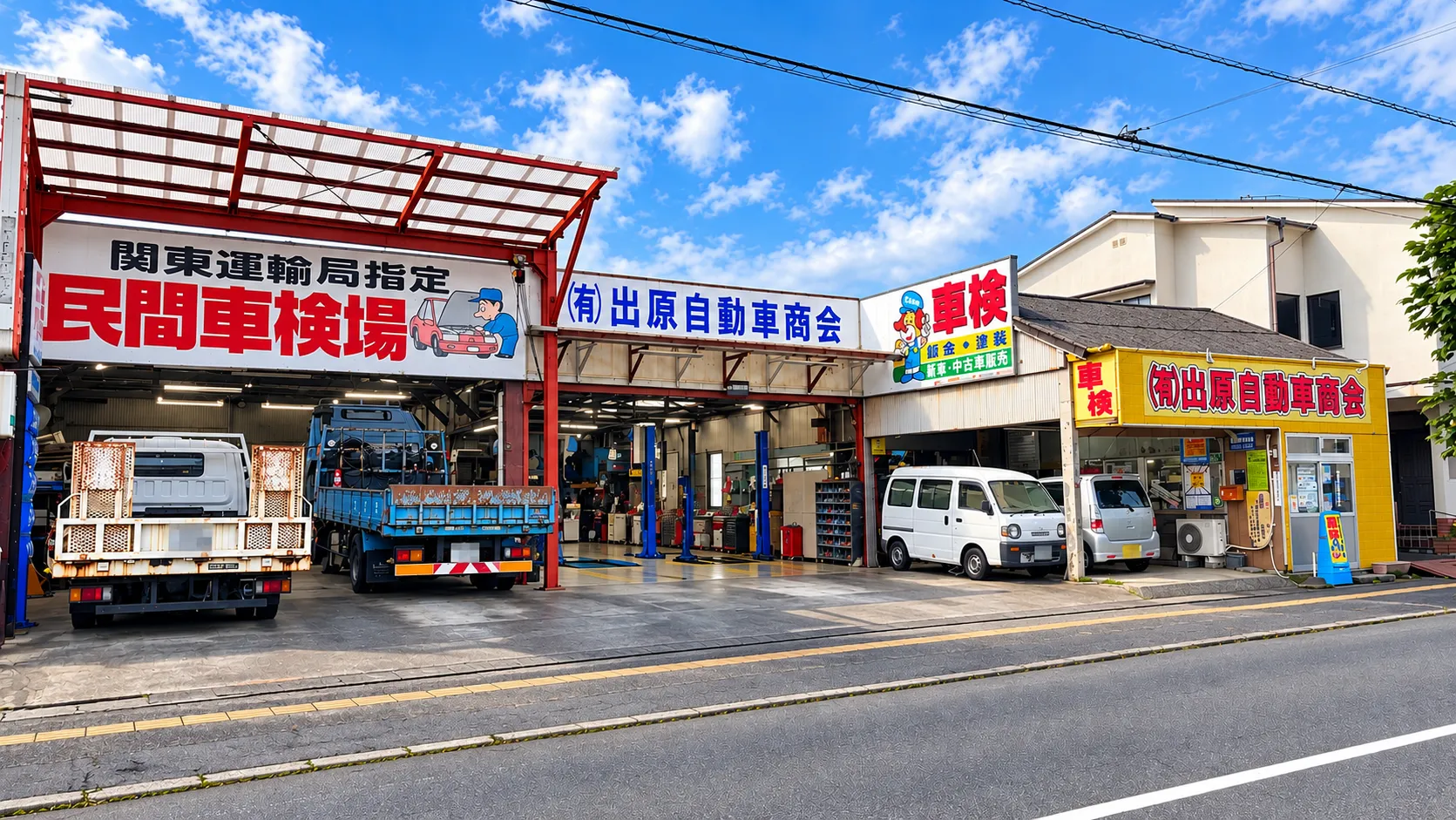 有限会社出原自動車商会 — 茨城県日立市の自動車整備工場の外観